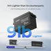 Infographic highlighting the lightweight design of the Renogy Core Mini 12V 300Ah lithium battery, which weighs only 55.1 lbs and is 14% lighter than typical alternatives.