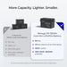 Performance comparison chart contrasting a 3-pack of 12V 100Ah lead-acid batteries against a single Renogy Core Mini 12V 300Ah LiFePO4 battery regarding weight, lifespan, and usable capacity.