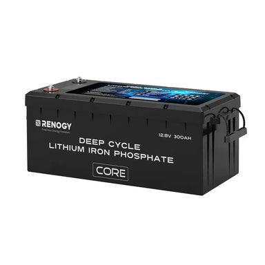 Renogy Core 12V 300Ah, Deep Cycle Lithium Iron Phosphate, LiFePO4 battery, product photo.