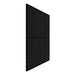 Angled side profile view of Rich Solar MEGA 430W bifacial monocrystalline solar panel.