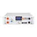 Front view of a Rich Solar ALPHA 5 48V 100Ah LiFePO4 server rack lithium battery showing the LCD screen, circuit breaker, and communication ports.