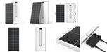 Rich Solar 200W 12V monocrystalline solar panel shown in a studio setting, highlighting its sleek, professional aesthetic.