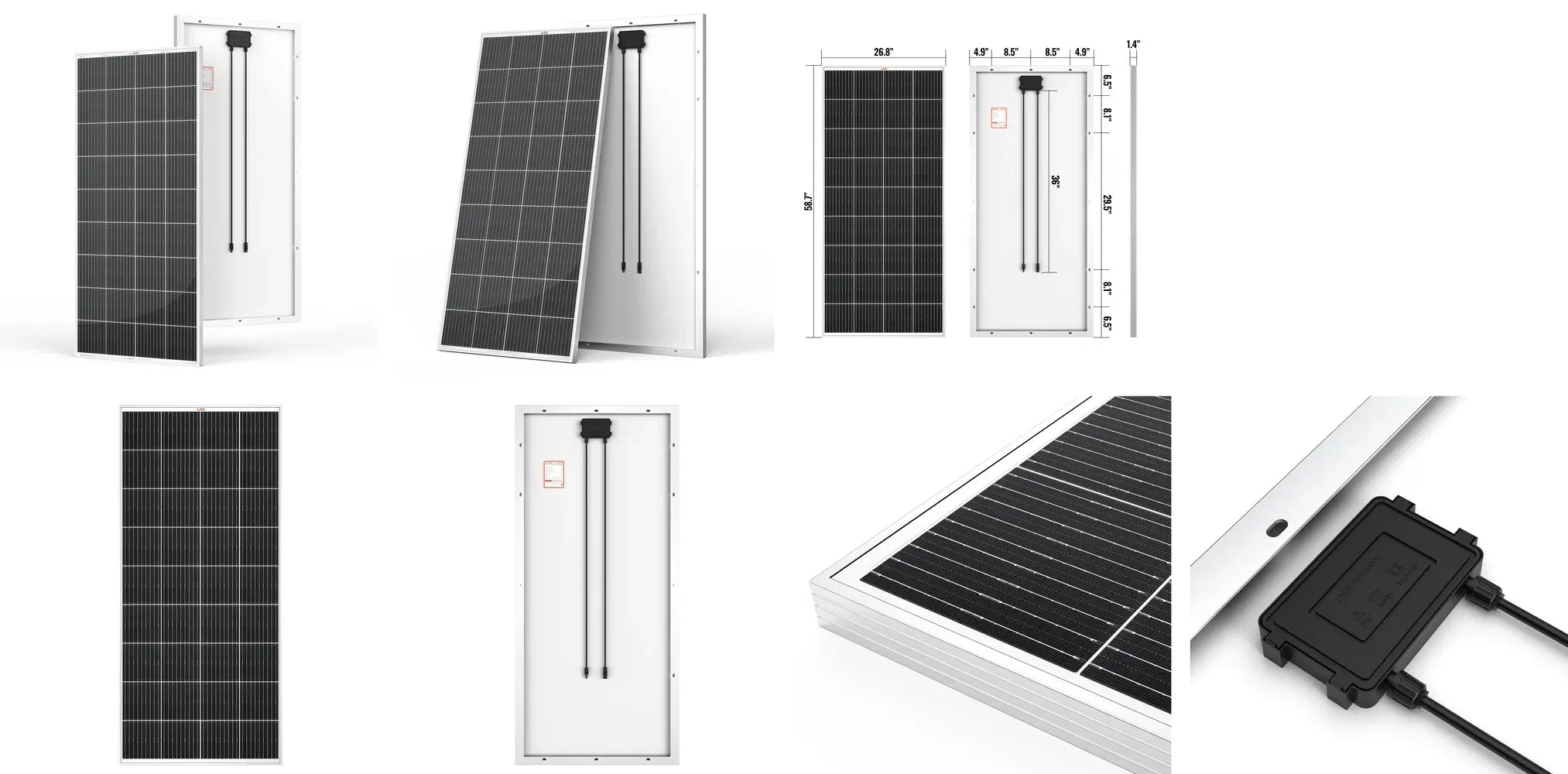Rich Solar 200W 12V monocrystalline solar panel shown in a studio setting, highlighting its sleek, professional aesthetic.