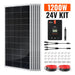 Rich Solar 1200W 24V solar panel kit with 60A MPPT charge controller and mounting hardware product layout.