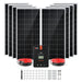Complete Rich Solar RS-K1660 1600W solar power kit assembly featuring eight 200W solar panels, a 60A MPPT controller, and all included installation hardware.