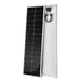wo Rich Solar MEGA 100 Slim solar panels positioned side-by-side at an angle to display both front monocrystalline cells and rear wiring components.