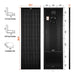 Technical dimension diagram for the Rich Solar Mega 100 Slim 100W solar panel specifying height, width, and frame thickness.