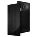 Front and rear view of the all-black Rich Solar MEGA 200W monocrystalline solar panel.