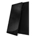 Side-angled view of the black frame Rich Solar MEGA 200W solar panel.