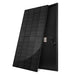 Angled product view of the all-black Rich Solar 250W solar panel showcasing the premium aesthetic of its black monocrystalline cells and dual rear junction boxes.