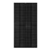 Direct front view of the Rich Solar RS-M250B 250W all-black monocrystalline solar panel highlighting its uniform dark grid pattern and minimalist design.
