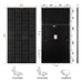 Comprehensive technical dimension blueprint and frame cross-section diagram for the all-black Rich Solar 250W solar panel model RS-M250B.
