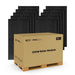 Rich Solar 335W all-black solar panel 10-piece bulk commercial package on a transport pallet.