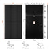 Physical specifications, frame sections, and measurement layout diagram for the Rich Solar 24V 335W all-black solar panel.