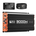 Rich Solar NOVA PURE 3K 3000W Pure Sine Wave Inverter kit including the 12V DC to 120V AC power inverter unit, digital remote control display panel, and communication cable.