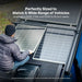 An installer mounting a Renogy 175W N-Type solar panel onto the roof rack grid of an off-road overland vehicle.