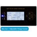 LCD settings screen on MPPT solar charge controller showing time 03:53, date 2021-12-22, DC load off, max current 72.0A, and “Max Curr = Adjustable Charge Current.”