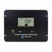Front view of AIMS Power flush mount solar charge controller with LCD display reading 13.2V, 12V battery icon, USB 5V 1A port, menu buttons, plus/minus key, and black panel-mount housing.