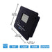 Angled dimension image of AIMS Power flush mount 30A solar controller measuring 6.6 in x 5.12 in x 1.8 in, compatible with gel, lead, AGM, and lithium batteries.
