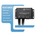 Feature graphic for AIMS Power solar charge controller showing waterproof, extendable, easy-to-install design with LED indicators and attached cables beside a black 11A 12V IP68 controller.