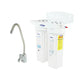 Crystal Quest Double Arsenic Under Sink Water Filtration System featuring dual-filter cartridges and a high-reach chrome faucet.