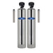Crystal Quest stainless steel dual-tank arsenic whole house filtration system with side filter cartridges.