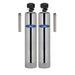 Crystal Quest 2-tank stainless steel whole house water filtration system with dual side-mounted pre-filters.