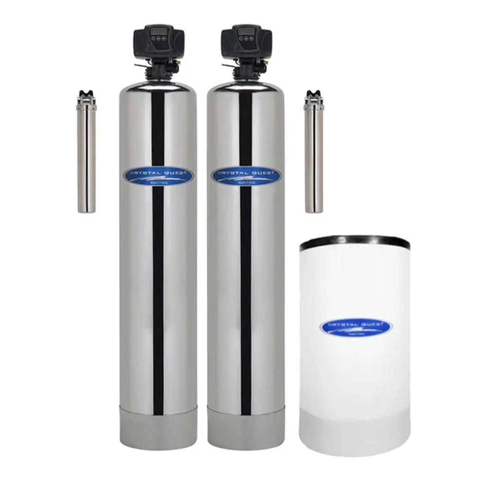 Crystal Quest Tannin Whole House Water Filtration System: 2-tank stainless steel model for removing organic color and tannins.