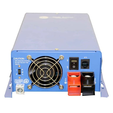 AIMS Power 36V 48V battery charger with cooling fan, DC terminals, power switch, and BTS port.