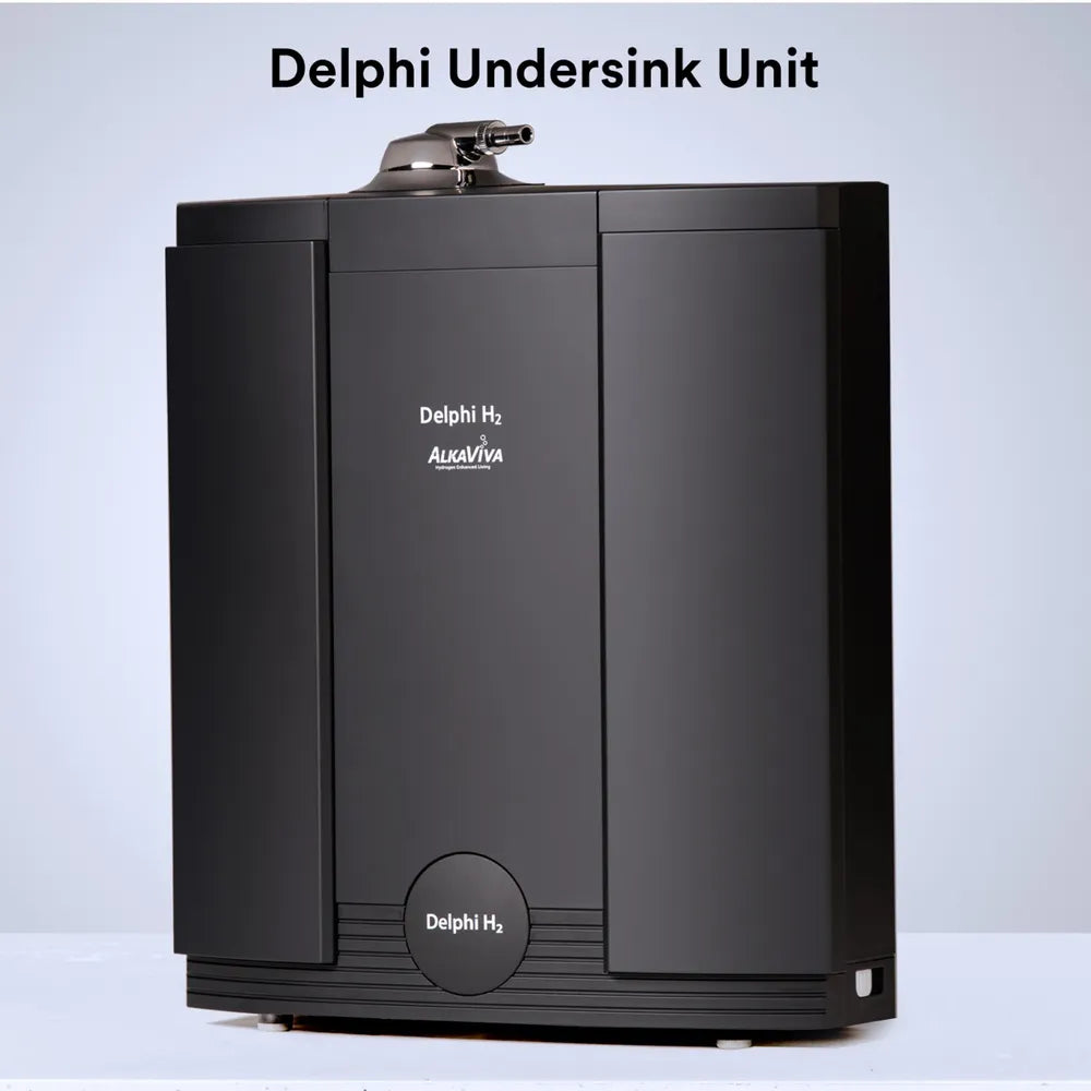AlkaViva Delphi H2 undersink water ionizer unit on light background