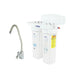Crystal Quest Dual Nitrate Under Sink Water Filtration System with two white filter housings and a long-reach chrome faucet.