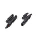 AIMS Power MC4 branch connector pair with black 2-to-1 solar Y adapters, shown on a white background for combining photovoltaic panel cables in parallel wiring.
