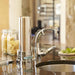 Modern Stainless Steel Crystal Quest Nitrate SMART Countertop Water Filter System featuring a sleek single cartridge design in a contemporary kitchen setting.