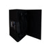 Rear view of folded AIMS Power portable solar panel case with black fabric exterior, carry handle, and side product label.