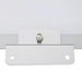 Rear view of an installed solar panel Z bracket mount with a single bolt fastened through the frame and two base mounting holes for securing the panel to a flat surface.