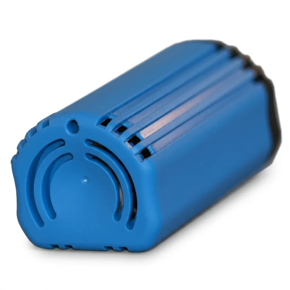 AIMS Power 120W can-size inverter with compact blue vented housing for portable power conversion.
