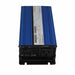 AIMS Power 300W pure sine inverter front panel with AC output outlet, USB port, on/off switch, power indicator, and blue aluminum housing.