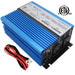 AIMS Power 600W pure sine inverter UL458 listed with blue aluminum housing, dual AC outlets, and battery cables.