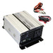 AIMS Power 250W modified sine inverter with AC outlet, USB port, power switch, and battery clamp cables.