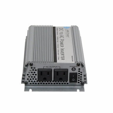 AIMS 400W 12V modified sine power inverter with dual AC outlets, power switch, and vented aluminum housing.