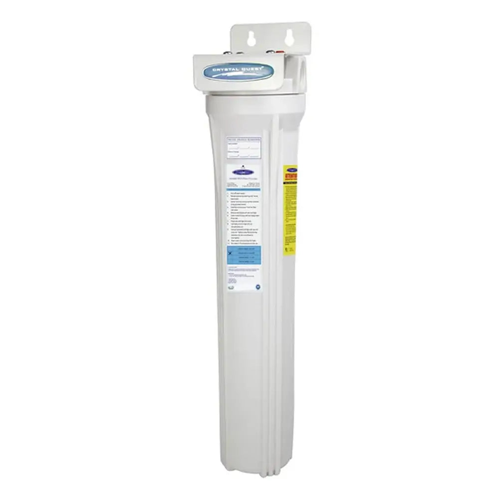 Single Crystal Quest SMART Slimline Whole House Water Filter, compact wall-mount filtration for small homes.
