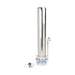 Single canister Crystal Quest 80,000 Gallon Stainless Steel Countertop Water Filter for instant filtered tap water.