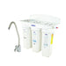 Crystal Quest SMART triple-stage under-sink water filter system with premium chrome faucet for advanced multi-stage home water filtration.