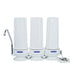 Crystal Quest Triple White Polypropylene Nitrate Countertop Water Filter System with high-capacity 3-stage filtration.