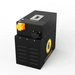 Rear angled product image of Lion Energy UT 3500 BT-H 280Ah battery showing connection ports, top handle, and heavy-duty black metal casing for renewable energy storage