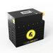 Angled view of Lion Energy UT 3500 BT-H 280Ah battery showing rugged black housing, recessed top handle, and side branding for off-grid energy storage