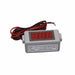 AIMS Power DC volt meter with red LED digital display, gray housing, and coiled red and black wiring for battery voltage monitoring.